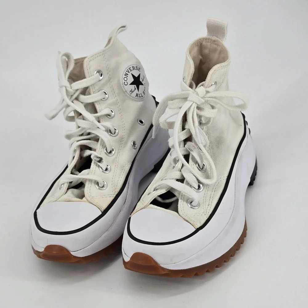 Converse Run Star Hike High Top White Chunky Platform Sneakers Womens 4.5 Mens 3